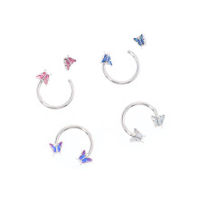8 Pcs Gauge Earrings Horseshoe Septum Ring Ear Bone Jewelry