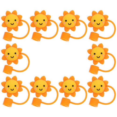 20 Pcs Silicone Sun Shaped Straw Tips Reusable Caps