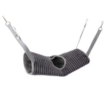 2Pcs Small Animal Hammock Hanging Tunnel Plaything For Ferret Grey