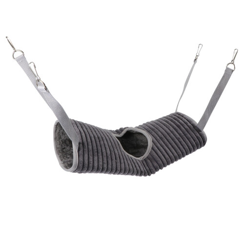 2Pcs Small Animal Hammock Hanging Tunnel Plaything For Ferret Grey