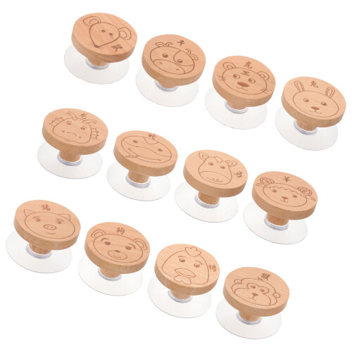 36 Pcs Cabinet Pull Wooden Furniture Knobs Animal Head Shape 2