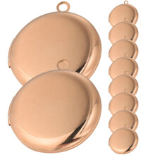 50 Pcs Round Locket Necklace Pendants Photo Frame Charm Diy