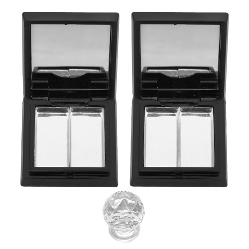 3Sets Black Empty Makeup Palette DIY Travel Eyeshadow Lipstick Tray