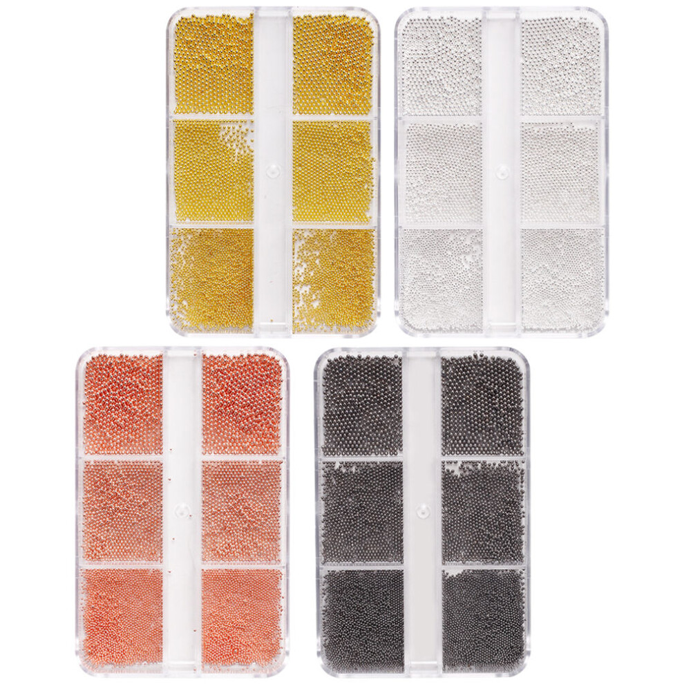 Ohphcall 16 Boxes Of Nail Mini Beads Decorative Studs Caviar Beads For Diy