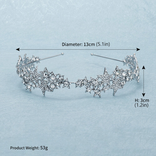 3 Teile Haarschmuck Stern Kopfschmuck Hochzeitskleid Silber 1