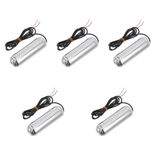 5Pcs LED Underwater Boat Light Waterproof Stainless Steel 2