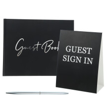 3Sets Funeral Guest Book Black Paper Memorial Sign in Book