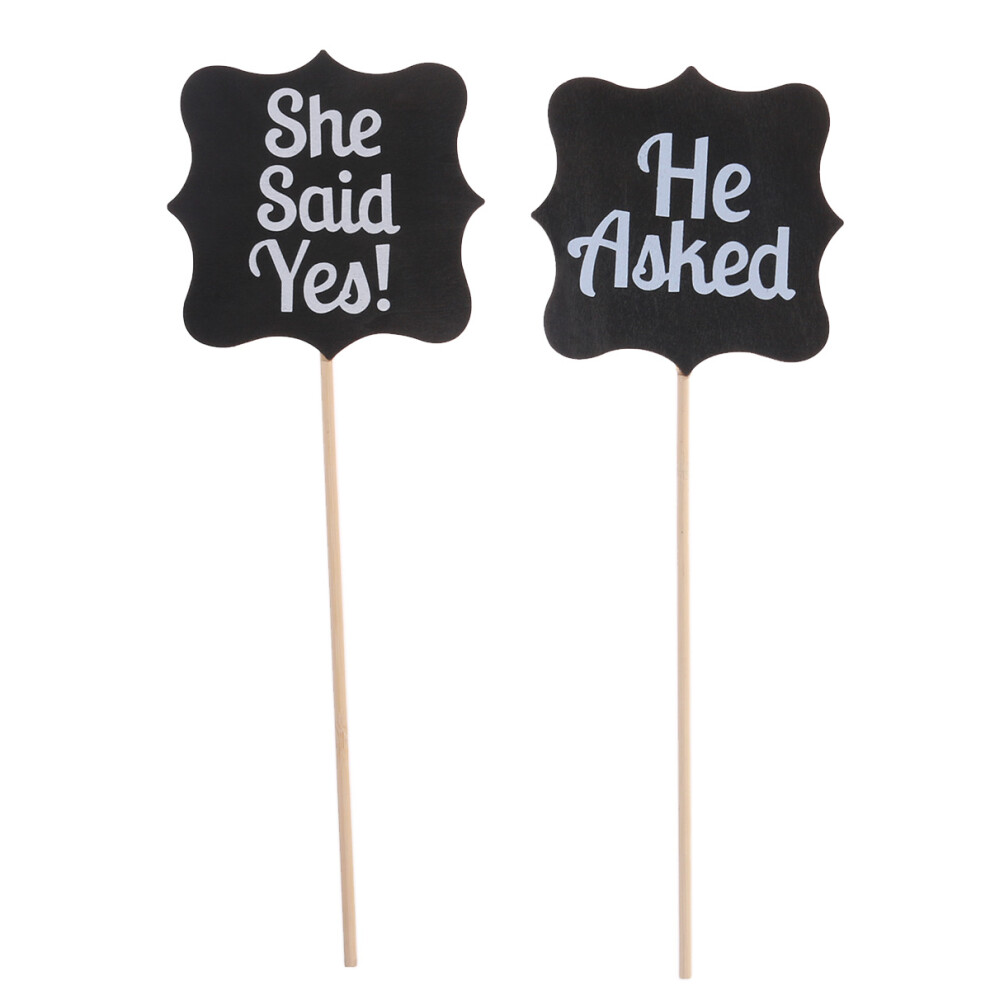 3Pcs Wooden Wedding Signs He Asked She Said Yes Photo Props-image-OPC-PKXNNDQ-NEW