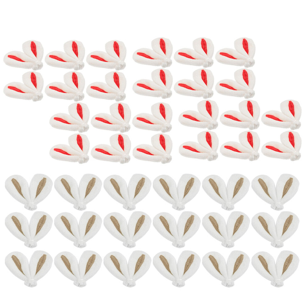 Happyyami 80 Pcs Rabbit Ear Diy Hairpin Decor Cloth Charms Hair Clip Accessories
