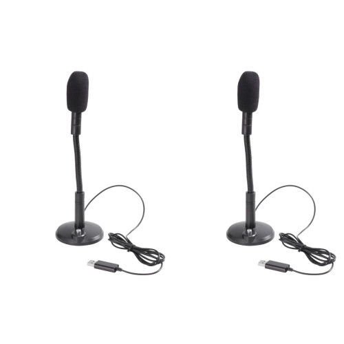 2 Sets Home Studio Usb Wired Condenser Microphone For Podcast (Black) 1