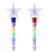 6Pièces Baguettes Étoiles LED Tournantes Plastique Colorées Fête