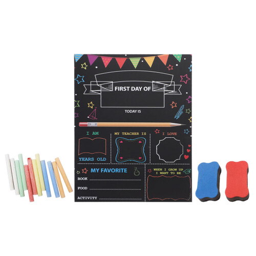 2Ensembles Ardoises Rentrée Scolaire Enfants Bois Accessoires 1