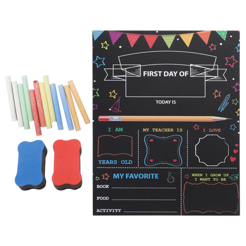 2Ensembles Ardoises Rentrée Scolaire Enfants Bois Accessoires 2