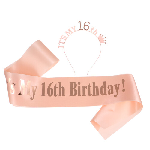 4 Pcs Birthday Party Shoulder Strap Crown Headband Sash Set