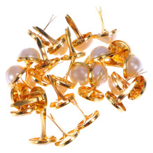 360 Pcs Golden 12 Mm Half Round Pearl Head Brads Pins For Diy Crafts