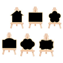 24 Pcs Wooden Message Boards Memo Blackboard Tripod Desktop