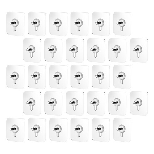 60 Pcs Hanging Nails Wall Hooks Self-Adhesive Screw Stickers