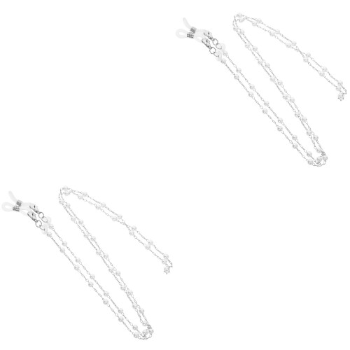 2Pièces Perles Argentée Anti-Perte Pour Lunettes Et Écouteurs 2