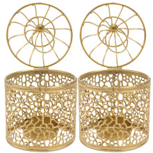 4 Pcs Iron Birdcage Candlesticks Portable Tealight Hanging Lanterns