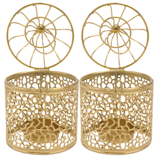 4 Pcs Iron Birdcage Candlesticks Portable Tealight Hanging Lanterns