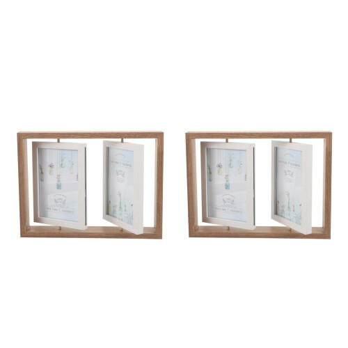 2 Pcs Siamese Rotating Photo Frame Double Sided Holder Art 2