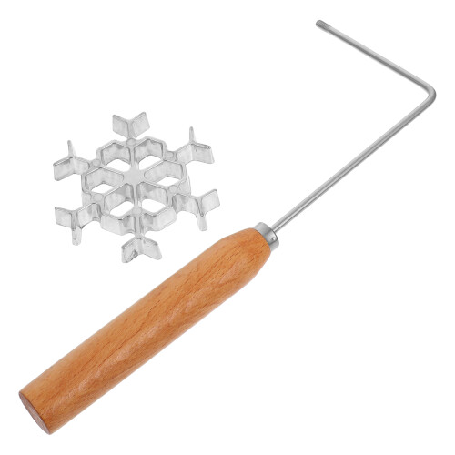 4 Sets Iron Timbale With Handle Snowflake Stainless Steel Waffle Mold 2