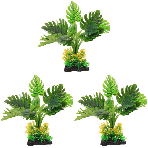 3Pcs Green Artificial Aquarium Plants For Fish Tank Decoration 1