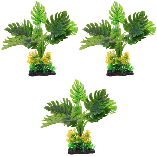 3Pcs Green Artificial Aquarium Plants For Fish Tank Decoration 2