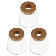 9 Pcs Hydroponic Glass Vase With Wood Lid Desktop Propagation Station