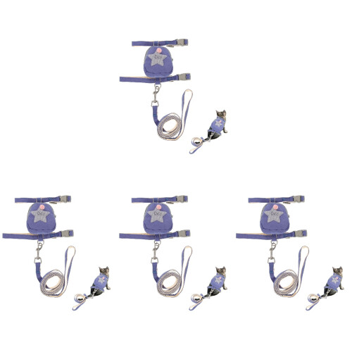 4Pcs Kitten Walking Rope Adjustable Harness For Outdoor Use 1