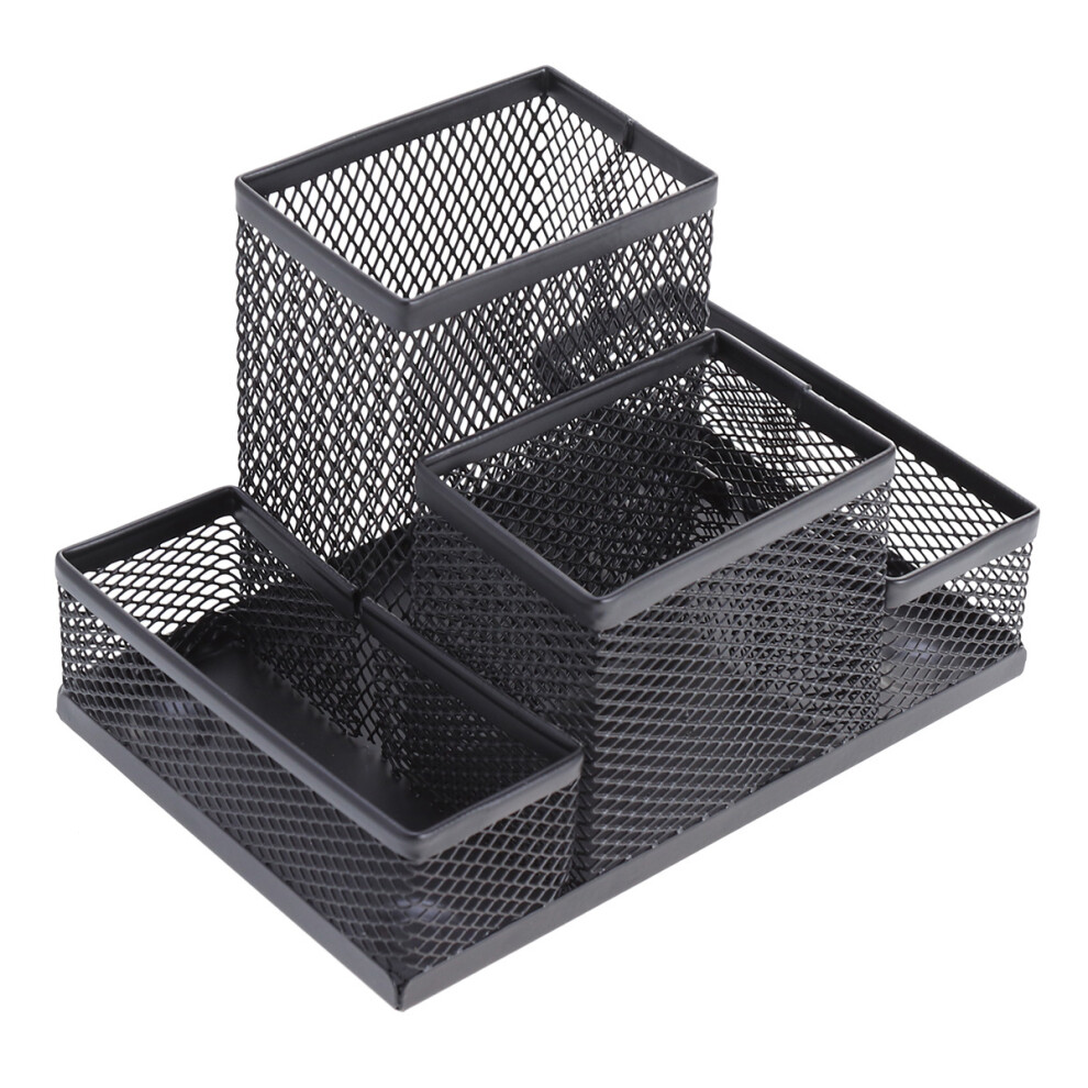 3Pcs Stainless Steel Mesh Pen Holder 4 In 1 Desk Organizer-image-OPC-PKXNRRR-NEW