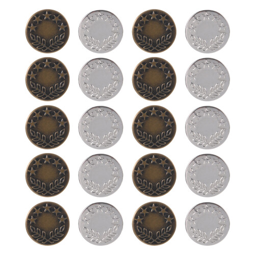 20Pcs Jeans Fastener Button Snap Detachable No Sew Pants