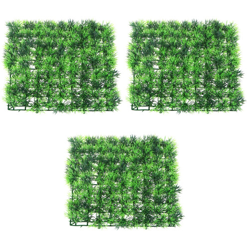 3Pcs Square Artificial Grass Mat For Fish Tank Decoration 2