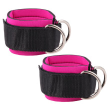 Ankle Straps 1 Pair Durable With Carry Bag For Gym Workouts And Cable Machine Foot Attachments Silver D Rings