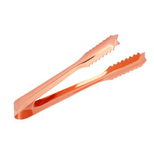 Ice Tongs Mini Stainless Steel Tongs With Serrated Tip Copper Plated Finish For Home Party Bar Restaurant Use