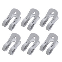 30 Pcs Windproof Clothes Clips Large Plastic Non-Slip Light Grey