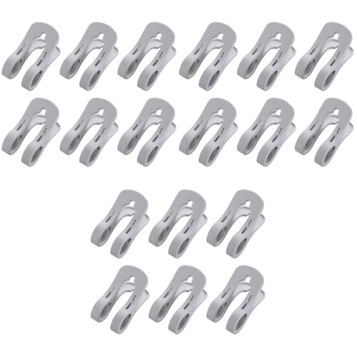 30 Pcs Windproof Clothes Clips Large Plastic Non-Slip Light Grey 2
