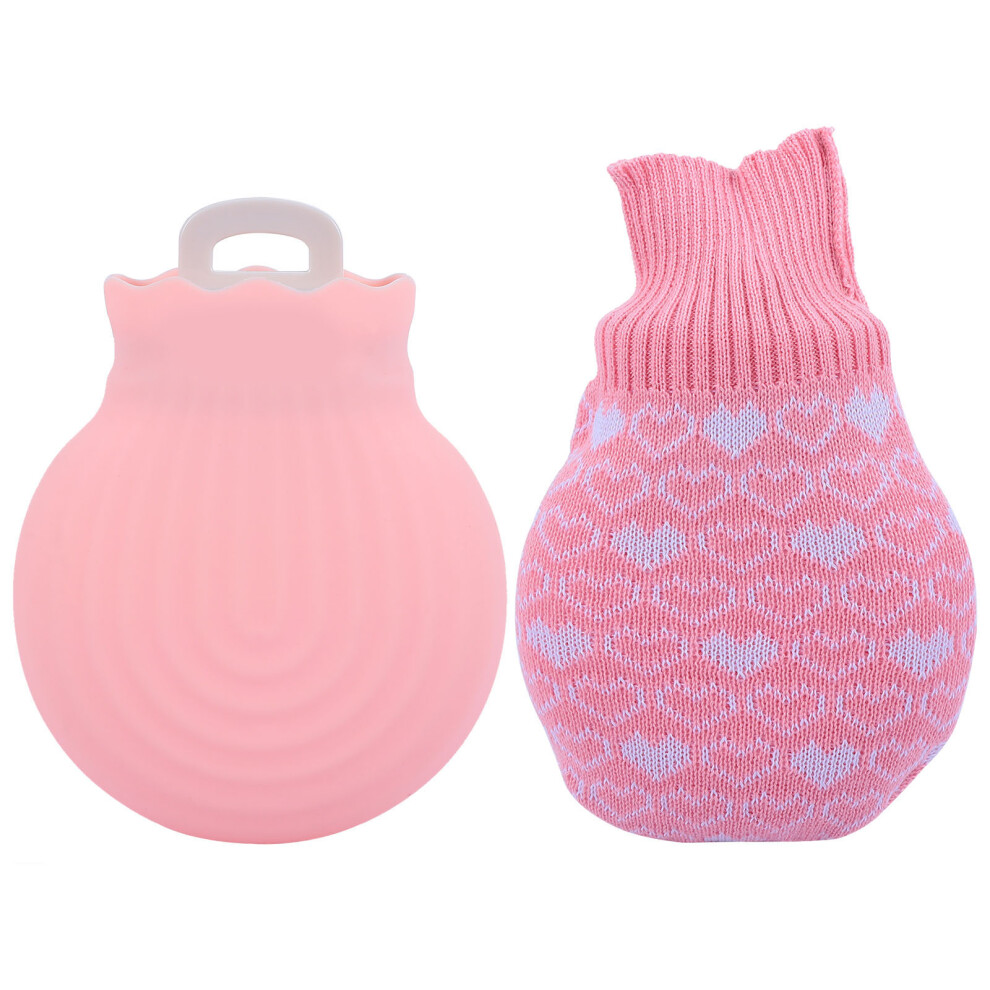 Vaguelly 2Pcs Silicone Hot Water Bottle With Knit Cover