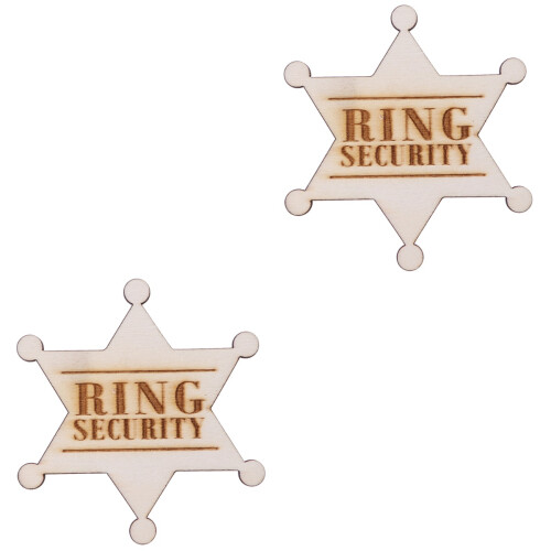 2Pcs Badge Breastpin For Wedding Rustic Wooden Gift 2