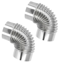 Stainless Steel Stove Pipe Elbow Extension 2-Pack For Camping Tent Chimney Flue Wood Stove Exhaust Leak Resistant