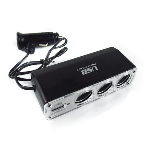 Multi Device Car Chargers Three Way USB Splitter Triple Socket Car Power Adapter For Multi Socket