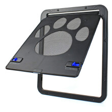 Pet Screen Door Sliding Cat Door With Flap Lock Automatic For Small Cats And Dogs Black