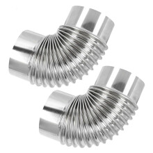 Stainless Steel Chimney Elbow Pipe Extension 2 Piece Set for Outdoor Wood Stove Kitchen Exhaust and Indoor Water Heater