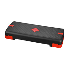 Aerobic Stepper Adjustable Platform Non Slip Textured Surface Portable Deck Black Red Size L Yoga Bench Compatible