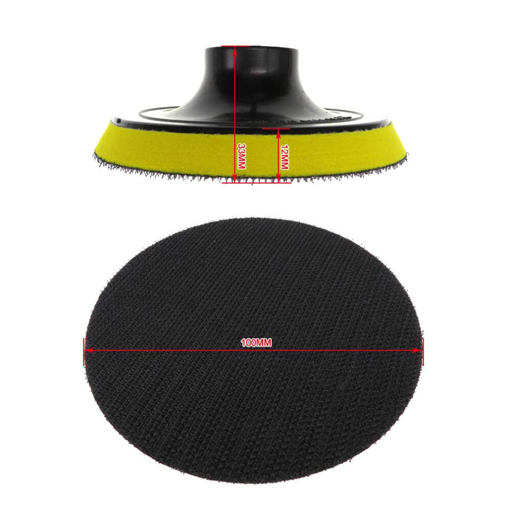 Rotary Sander Backing Pad 3/4/5/6/7 Inch Hook And Loop Backing Plate Buffing Pad Sanding Discs M10/M14 Drill Adapter 9393856134977