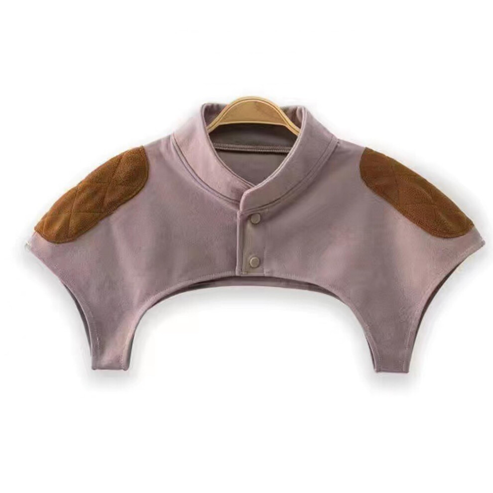 Light/Brown Double Shoulder Support Shoulder Warmer Unisex Thickened Soft Warm Wrap Shawl For Pain Relief Size L