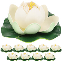 10Pcs Realistic Floating Lotus Decoration For Pond Garden Ornament