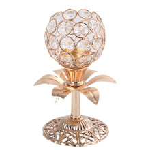 3 Pcs Metal Crystal Candle Holder Candlestick Decor Pedestal Golden