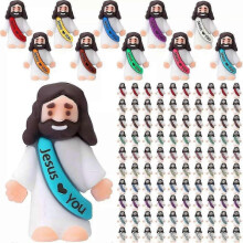 (100PCS) 25/100 Pcs Mini Jesus Figures Jesus Loves You Jesus Toys Little Jes