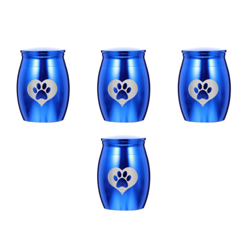 4Pcs Lovely Pattern Pet Urn Stainless Steel Cremation Accessory 2